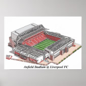 Schetsen van Anfield Stadium thuisbasis van Liverp Poster (Voorkant)