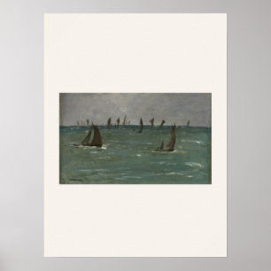 Schetsen van boten bij Berck-sur-Mer door Manet - Poster