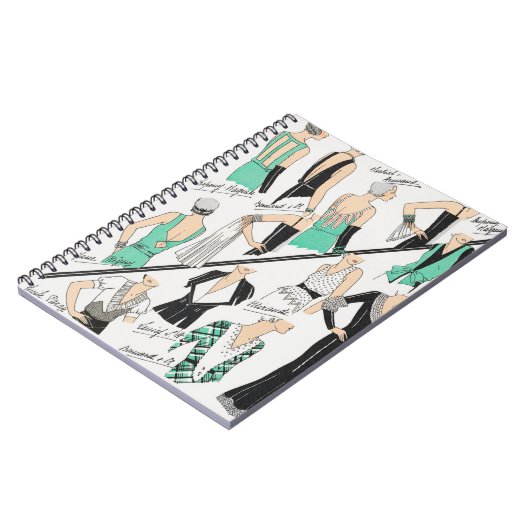 Schetsen van de Franse Mode van de Couture vanaf 1 Notitieboek (Linkerzijde)