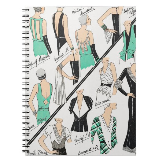 Schetsen van de Franse Mode van de Couture vanaf 1 Notitieboek (Voorkant)