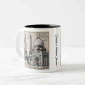 "Schetsen van de metropool" Tweekleurige Koffiemok (Voorkant links)