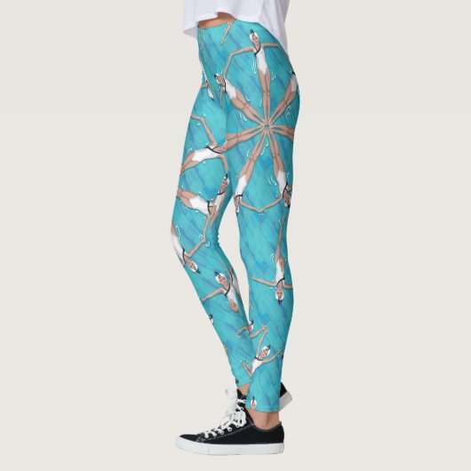 Schetsen van gesynchroniseerd zwempatroon leggings (Links)