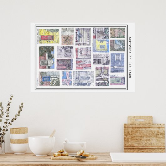 Schetsen van het oude Alexandrië, VA Poster (Keuken)