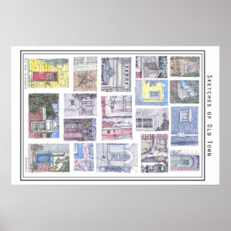 Schetsen van het oude Alexandrië, VA Poster