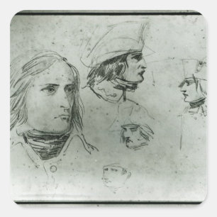 Schetsen van Napoleon Bonaparte, 1797 Vierkante Sticker