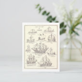 Schetsen van Old Ships Briefkaart (Staand voorkant)