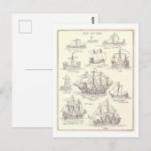Schetsen van Old Ships Briefkaart (Voorkant / Achterkant)