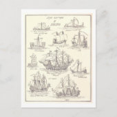 Schetsen van Old Ships Briefkaart (Voorkant)