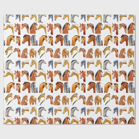 Schetsen van paarden cadeaupapier (Vlak)