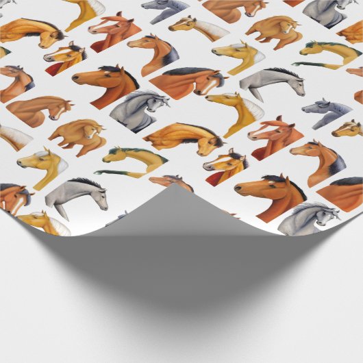 Schetsen van paarden cadeaupapier (Hoek)