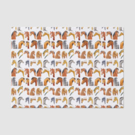 Schetsen van paarden tissuepapier