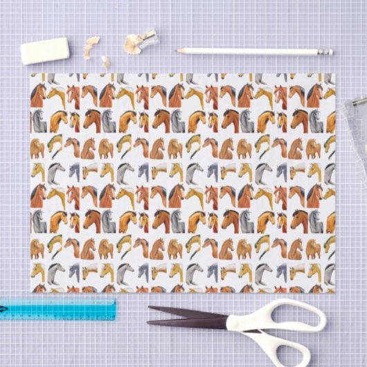 Schetsen van paarden tissuepapier (Craft)