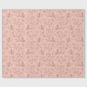 Schetsen van roze kattenpapier cadeaupapier (Vlak)