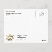 Schetsen van St. Clare en St. Francis Assisi Briefkaart (Achterkant)