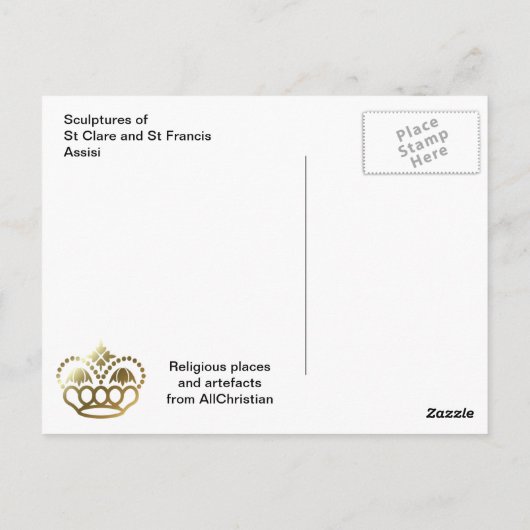 Schetsen van St. Clare en St. Francis Assisi Briefkaart (Achterkant)