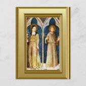 Schetsen van St. Clare en St. Francis Assisi Briefkaart (Voorkant)