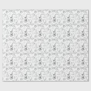 schetsen van wetenschappers die papier inpakken