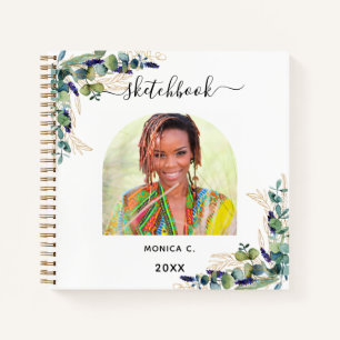 Schetsenboek Eucalyptus greenery Gold foto Notitieboek