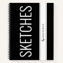 Schetsenboek met grote titel Gepersonaliseerde naa