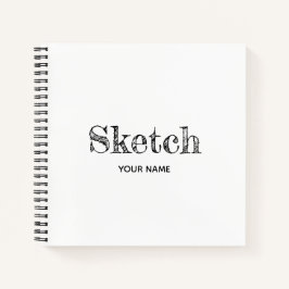 Schetsenboek met Jouw naam artistieke laptop Notitieboek