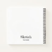 Schetsenboek met Jouw naam artistieke laptop Notitieboek (Achterkant)
