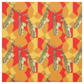 Schetsend saxofoonpatroon stof (Swatch)