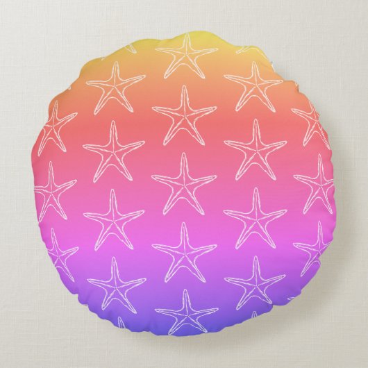 Schetsenpatroon op pasteelkleuren rond kussen (Achterkant)