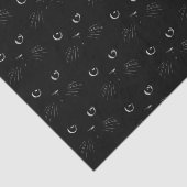 Schetsenportret van zwarte katten tissuepapier (Detail)