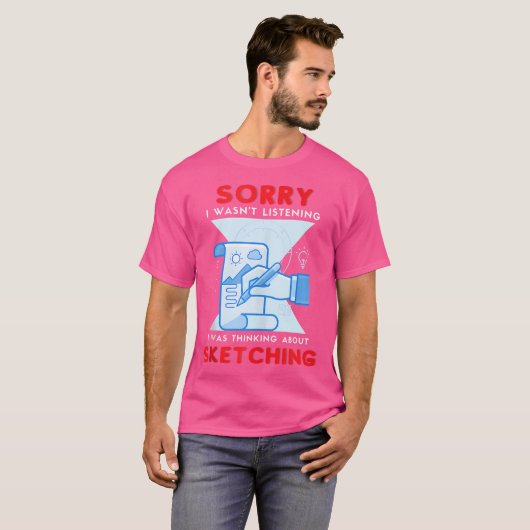 Schetser Tekenaar Schetsen Joke Schets Tekening T-shirt (Voorkant volledig)