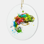 Schetsketch chameleon, gekleurd keramisch ornament (Links)