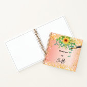 Schetskoeken zonnebloemen oranje goudverf notitieboek (Binnen)