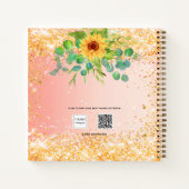Schetskoeken zonnebloemen oranje goudverf notitieboek (Achterkant)