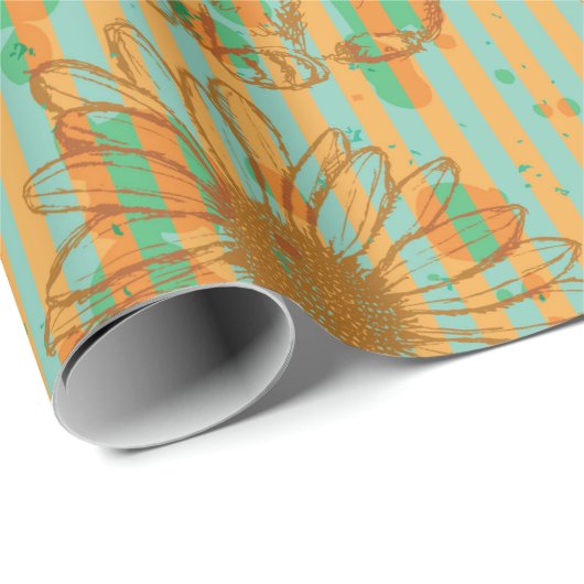 Schetskonijn en kamille, naadloos  cadeaupapier (Rol Hoek)