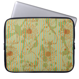 Schetskonijn en kamille, naadloos laptop sleeve