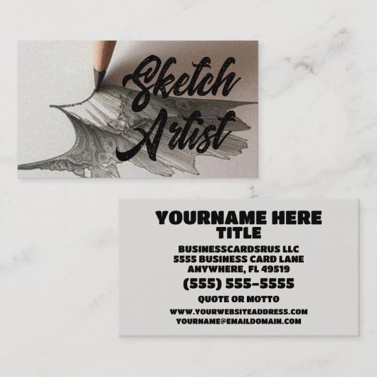 Schetskunstenaar Visitekaartje (Voorkant / Achterkant)