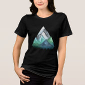 Schetslijnen een geometrische driehoekige berggron Tri-Blend shirt (Voorkant)