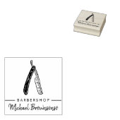 Schetslogo scheermes mannelijke kapper herenkapper rubberstempel (Gestempeld)