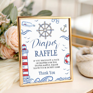 Schetsmaritiem Ahoy Luier Raffle Tafelbord 8x10 Reclamebord Met Voetstuk