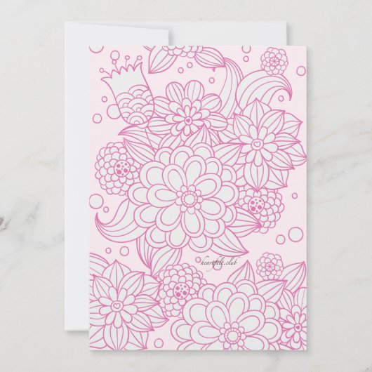 Schetsmatige bloemenuitnodiging kaart (Achterkant)