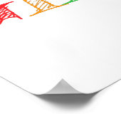 schetsmatige en kleurrijke verjaardagsmeisje poster (Hoek)