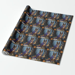 Schetsmatige Halloween-schildering van Belgische h Cadeaupapier