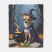 Schetsmatige Halloween-schildering van Chihuahua-h Fleece Deken (Voorkant)