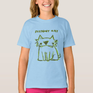 Schetsmatige kat t-shirt