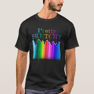 Schetsmatige kunstenaar kleurpotloden 1 t-shirt
