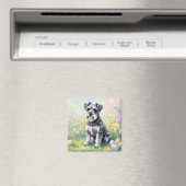 Schetsmatige Schnauzer met Paaseieren Magneet (Insitu (Vaatwasser))