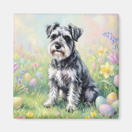 Schetsmatige Schnauzer met Paaseieren Magneet