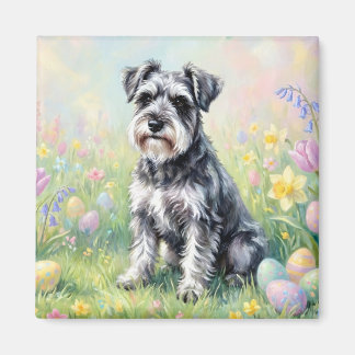 Schetsmatige Schnauzer met Paaseieren Magneet