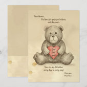 Schetsmatige teddybeerkaart kaart (Voorkant / Achterkant)