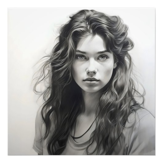 schetsmeisje foto afdruk (Voorkant)