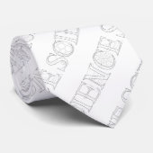 Schetspatroon voor wetenschaptypografie stropdas (Opgerold)